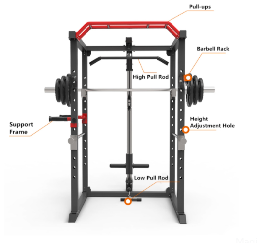 POWER RACK WITH LAT PULL DOWN SYSTEM